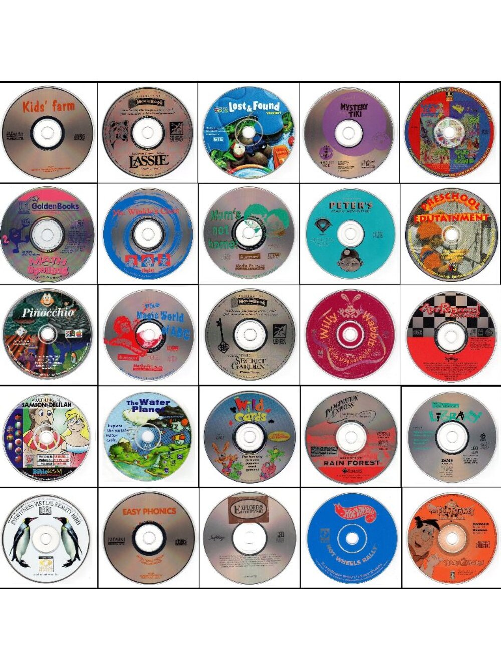 25 CD-ROM Kids Lot #2 (1994-1996) NEW or LIKE NEW Vintage CD-ROMs in SLEEVES